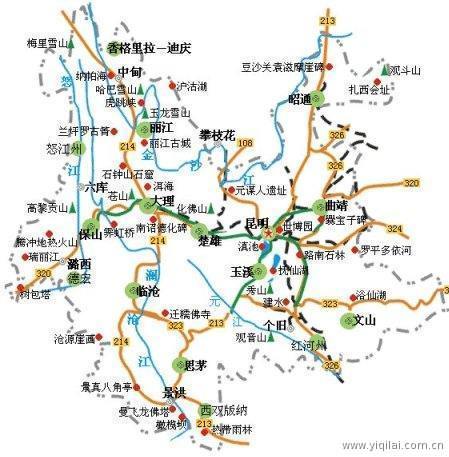 云南省旅游地图中国户外网